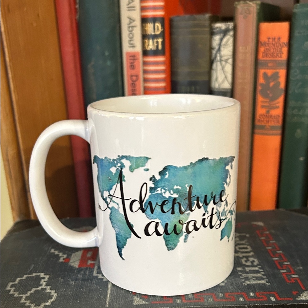Adventure Awaits White Ceramic Mug